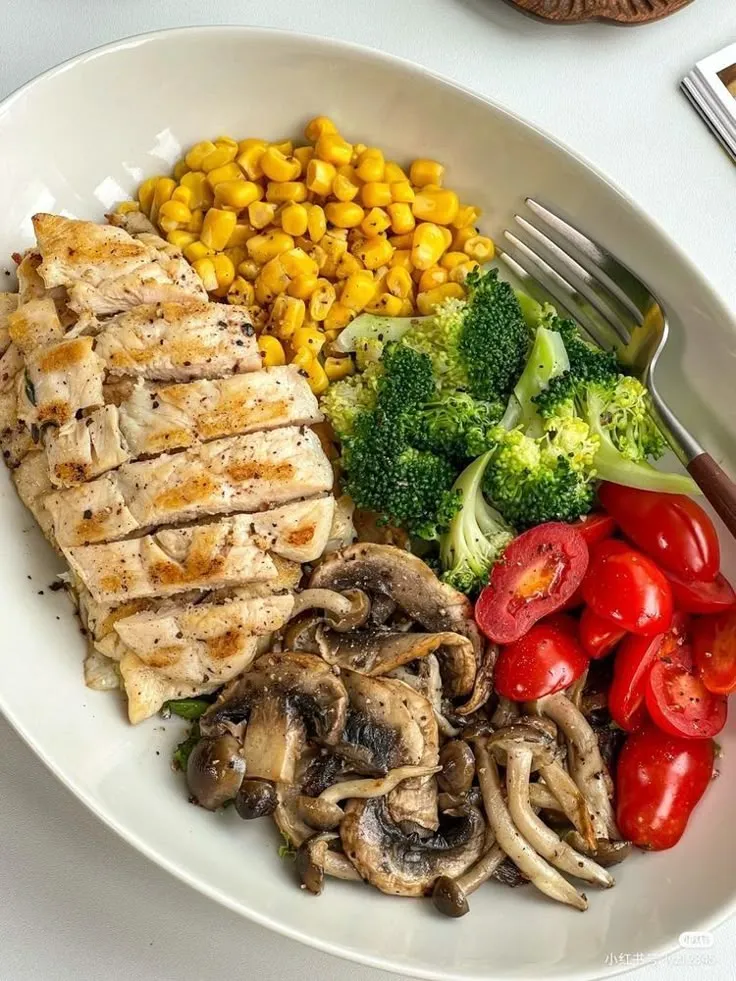 Colorful produce selection for cross-meal planning